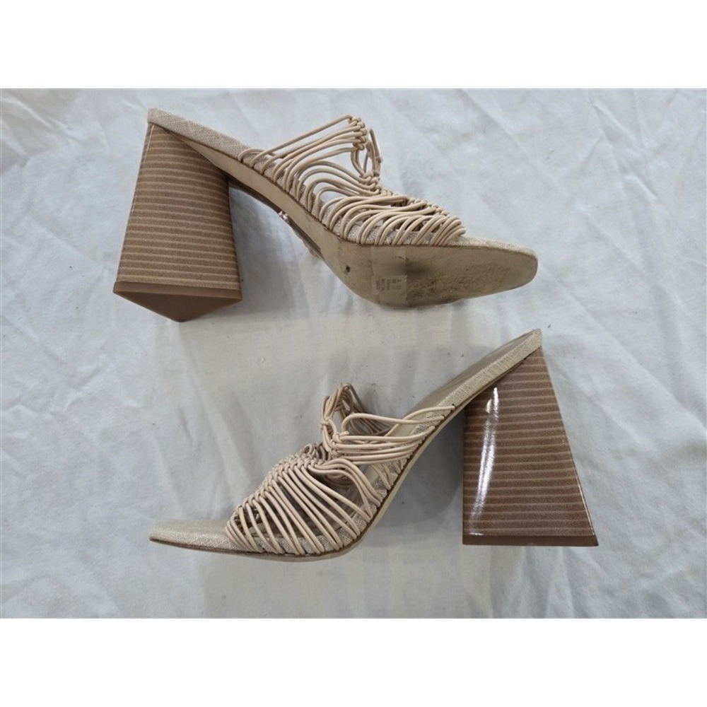 NWOTD Sam Edelman 10 Laurette Block-Heel Sandals Strappy Beige 131709 - Picture 5 of 7